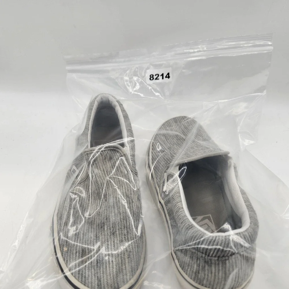Vans Classic Slip-On Shoes Mens Size 5‎ Gray Corduroy Low Top Skate Sneakers